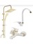Beyaz Gold Robot Duş Seti Lavabo Banyo Bataryası 3’lü Set Takım 1
