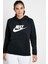 Sportswear Essential Fleece Hoodie Kapüşonlu Siyah Sweatshirt 1