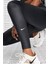 One Dri Fit Training Shine Black Leggings Toparlayıcı 2 Iç Cepli Siyah Parlak Tayt 2