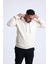 Ekru Yandan Cepli Kapüşonlu Sweatshirt 2