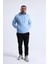 Mavi Yandan Cepli Kapüşonlu Sweatshirt 1