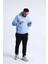 Mavi Yandan Cepli Kapüşonlu Sweatshirt 3
