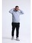 Gri Melanj Yandan Cepli Kapüşonlu Sweatshirt 3