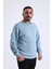 Gök Mavisi Parçalı Kaşkorse Detaylı Bisiklet Yaka Sweatshirt 1