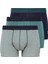Erkek Baskılı-Lacivert-Yeşil 3'lü Boxer 80504 1