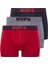 Erkek Bordo-Lacivert-Antrasit 3'lü Boxer 80521 1