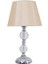 TH-250069 - Krom Renk Toplu Metal Çizgi Ayaklı Kristal Cam Abajur Masa Lambası 1