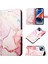 iPhone 15 Plus Için Mermer Desenli Pu Deri Cüzdan Telefon Kılıfı - Rose Gold (Yurt Dışından) 1