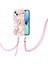 iPhone 15 Plus Için Mermer Yumuşak Tpu Kordonlu Darbeye Dayanıklı Telefon Kılıf - Pembe (Yurt Dışından) 2