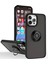 iPhone 15 Pro Max Için Yüzük Stand Mat Sert Silikon Telefon Kılıfı - Siyah (Yurt Dışından) 1