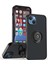 iPhone 15 Plus Için Yüzük Stand Mat Sert Silikon Telefon Kılıfı - Siyah (Yurt Dışından) 1