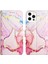 iPhone 15 Pro Max Için Mermer Desenli Pu Deri Cüzdan Telefon Kılıfı - Rose Gold (Yurt Dışından) 3