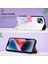 iPhone 15 Plus Için Mermer Desenli Pu Deri Cüzdan Telefon Kılıfı - Beyaz - Mor (Yurt Dışından) 4