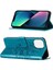 iPhone 15 Pro Için Kelebek Pu Deri Çevirmeli Cüzdan Stand Telefon Kılıfı - Mavi (Yurt Dışından) 1