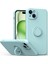 iPhone 15 Için Ince Silikon Yüzük Stand Telefon Kılıfı - Cam Göbeği (Yurt Dışından) 1