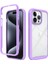 iPhone 15 Pro Max Için Hibrit Bumper Tam Koruma Telefon Kılıfı - Mor (Yurt Dışından) 1