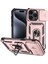 iPhone 15 Pro Max Için Halka Ayaklı ve Kayar Kamera Kapaklı Telefon Kılıf - Rose Gold (Yurt Dışından) 1