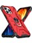 iPhone 15 Pro Max Için Halka Tutucu Standlı Çift Katmanlı Telefon Kılıfı - Kırmızı (Yurt Dışından) 1