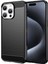 iPhone 15 Pro Max Için Yumuşak Karbon Fiber Fırçalanmış Tpu Telefon Kılıfı - Siyah (Yurt Dışından) 1