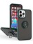 iPhone 15 Pro Max Için Yüzük Stand Mat Sert Silikon Telefon Kılıfı - Koyu Yeşil (Yurt Dışından) 1