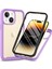 iPhone 14 Için Yerleşik Ekran 360 Tam Koruma Telefon Kılıfı - Mor (Yurt Dışından) 1