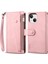 iPhone 15 Plus Için Vinil Deri Kapak Flip Cüzdan El Kayışı ile Telefon Kılıfı - Pembe (Yurt Dışından) 1