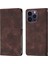 iPhone 15 Pro Için Kabartmalı Deri Cüzdan Stand Telefon Kılıfı - Kahverengi (Yurt Dışından) 4