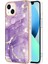 iPhone 15 Plus Için Mermer Şık Desenli Tpu Tampon Telefon Kılıfı - Mor (Yurt Dışından) 1