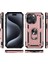 iPhone 15 Pro Için Halka Tutuculu Çift Katmanlı Telefon Kılıfı - Rose Gold (Yurt Dışından) 2