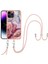 iPhone 15 Pro Için Desen Hibrit Çapraz Askı Kordon Telefon Kılıfı - Rose (Yurt Dışından) 1