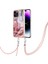 iPhone 15 Pro Için Desen Hibrit Çapraz Askı Kordon Telefon Kılıfı - Rose (Yurt Dışından) 2