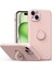 iPhone 15 Plus Için Ince Silikon Yüzük Stand Telefon Kılıfı - Siyah (Yurt Dışından) 1