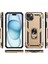 iPhone 15 Plus Için Halka Tutuculu Çift Katmanlı Telefon Kılıfı - Altın (Yurt Dışından) 2
