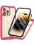 iPhone 15 Pro Max Için Yerleşik Ekran 360 Tam Koruma Telefon Kılıfı - Pembe (Yurt Dışından) 1