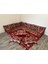 Şark Köşesi Minderi Otantik Desenli Kilim, Orta Puf Takımı Konsept Kırmızı 13 Parça 1