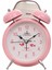 Aydınlık Öğrenci Çocuk Yetişkin Sevimli Saat Yatak Odası Başucu Küçük Çalar Saat ile 4 Inç Basit Stil Metal Çift Çan (Pembe) (Yurt Dışından) 1