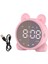 Kablosuz Şarjlı Dijital Çalar Saat, Ayna LED Ekran Bluetooth Hoparlör Fm Saatli Radyo, USB Bağlantı Noktalı, Ev Ofis Yatak Odası Için Taşınabilir Çift Alarm (Pembe) (Yurt Dışından) 2