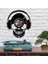 Müzik Vinil Plak Duvar Saati - Kulaklıklı Kafatası Vinil Duvar Saati - Vinil Saat - Oturma Odası Duvar Dekoru - Müzik Aşığı Için Eşsiz Hediyeler (Yurt Dışından) 3