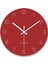 Sessiz Kuvars Dekoratif Duvar Saati Geçmeyen Yuvarlak Pille Çalışan Cam Saat Oturma Odası Mutfak Ev Ofis Için 12 Inç - Kırmızı (Yurt Dışından) 1