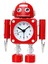 Geçmeyen Robot Çalar Saat Paslanmaz Metal - Yanıp Sönen Göz Işıkları ve El Klipsli Uyandırma Saati (Yakut Kırmızısı) (Yurt Dışından) 1