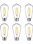 Vintage LED Edison Ampuller 6W, Eşdeğer 60W Akkor, Sıcak Beyaz 2700K, 80+ Crı'lı ST58 Antika LED Filament Ampuller, E26 Orta Taban, Kısılabilir, Şeffaf Cam, 6'lı Paket (Yurt Dışından) 1