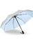 Titanyum Gümüş Tutkal Otomatik Üç Katlı Şemsiye Güneş Kremi Anti-Ultraviyole Üç Katlı Şemsiye Güneş Şemsiyesi Güneş ve Yağmur Çift Kullanımlı - Gök Mavisi (Yurt Dışından) 1