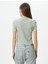 Balıkçı Yaka Crop Tişört Slim Fit Kısa Kollu Kaşkorse Pamuklu 4