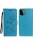 Cüzdan Tasarımı Şık Kelebek Çiçekleri Deri Telefon Kapağı Samsung Galaxy A22 5g (Ab Versiyonu) -Blue Için (Yurt Dışından) 1