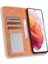 Manyetik Toka Vintage Stil Tpu+Deri Telefon Kasası Cüzdan Samsung Galaxy S21 Fe-Brown (Yurt Dışından) 5