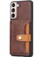 Samsung Galaxy S21 Fe-Brown Için Kart Yuvaları ile Pu Deri Kaplamalı Tpu Kılıfı+Kickstand (Yurt Dışından) 2