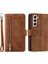 9 Kart Yuvaları Pu Deri+Tpu Katlanabilir Stand Cüzdan Telefon Kılıfı Kapak Samsung Galaxy S22+5G-BROWN Için Fermuar Cepi (Yurt Dışından) 1
