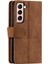 9 Kart Yuvaları Pu Deri+Tpu Katlanabilir Stand Cüzdan Telefon Kılıfı Kapak Samsung Galaxy S22+5G-BROWN Için Fermuar Cepi (Yurt Dışından) 3