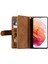 9 Kart Yuvaları Pu Deri+Tpu Katlanabilir Stand Cüzdan Telefon Kılıfı Kapak Samsung Galaxy S22+5G-BROWN Için Fermuar Cepi (Yurt Dışından) 5