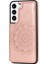 Kart Sahibi Çizilmeye Dayanıklı Pu Deri Kaplamalı Tpu Telefon Kılıfı Samsung Galaxy S22 Ultra 5g-Rose Gold Için Mandala Çiçek Kickstand Telefon Kapağı (Yurt Dışından) 2